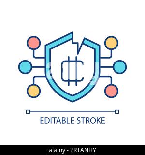 Customizable security linear icon Stock Vector