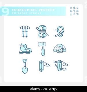 Editable 2D hiking gear icons collection Stock Vector Image & Art - Alamy