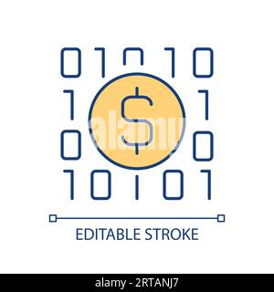 Customizable reduce dependency linear icon Stock Vector