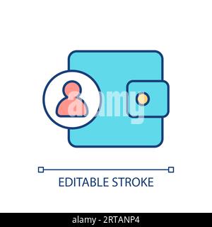 Customizable transfer to wallet linear icon Stock Vector