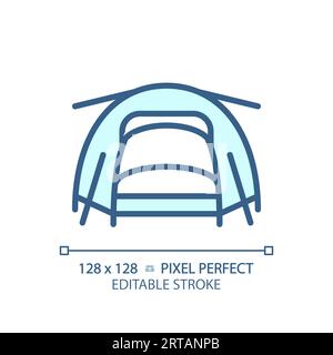 Customizable tent simple thin linear blue icon Stock Vector
