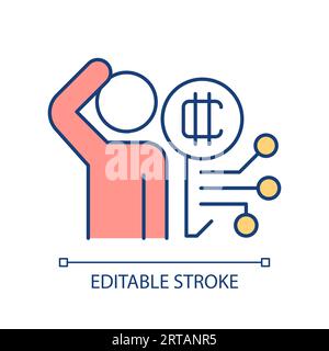 Customizable security risk linear icon Stock Vector