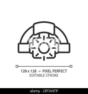 Customizable headlamp simple thin linear black icon Stock Vector