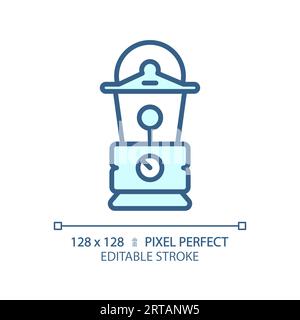 Customizable lantern simple thin linear blue icon Stock Vector