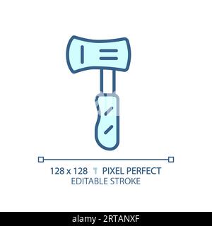Customizable axe simple thin linear blue icon Stock Vector