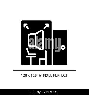 2D soundproof room glyph style solid icon Stock Vector