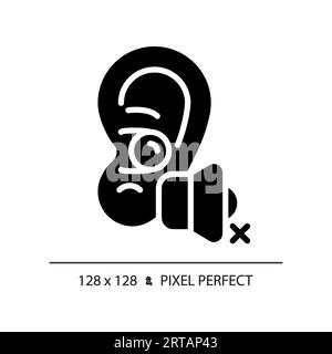 2D earplug glyph style solid icon Stock Vector