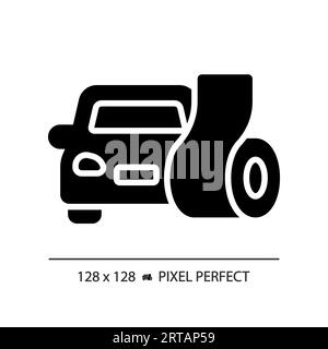 2D soundproofing car glyph style solid icon Stock Vector