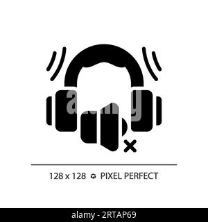 2D earmuffs glyph style solid icon Stock Vector
