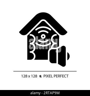 2D soundproof walls glyph style solid icon Stock Vector