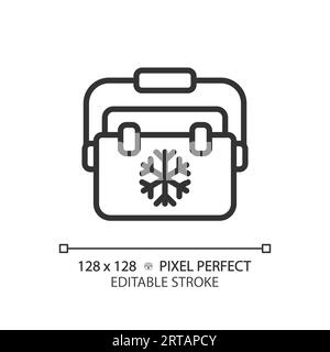 Customizable ice box simple thin linear black icon Stock Vector