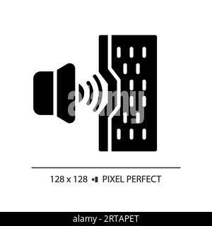 2D soundproof material glyph style solid icon Stock Vector
