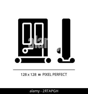 2D door seal glyph style solid icon Stock Vector