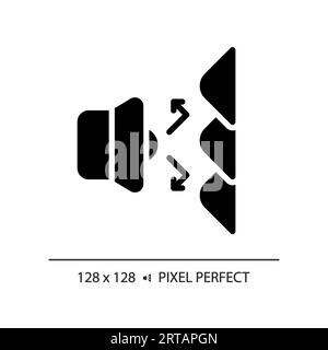 2D sound deflection glyph style solid icon Stock Vector