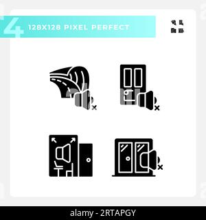 Pixel perfect soundproofing icons pack Stock Vector