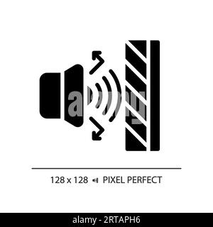 2D soundproof layer glyph style solid icon Stock Vector