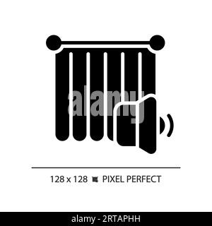 2D soundproof curtain glyph style solid icon Stock Vector
