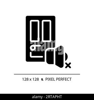 2D soundproof door glyph style solid icon Stock Vector