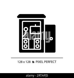 2D soundproof music studio glyph style solid icon Stock Vector