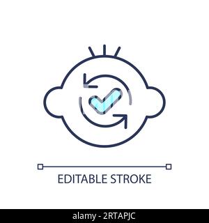 2D thin line colorful modeling therapy icon Stock Vector