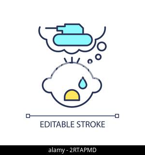 2D thin line colorful trauma focused CBT icon Stock Vector