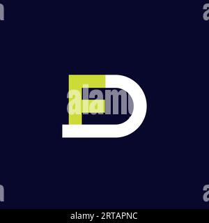 FD letters, vector logo on dark Stock Vector