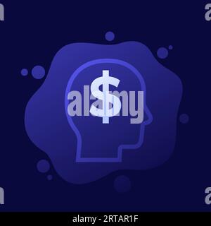 money thinking icon, vector design Stock Vector