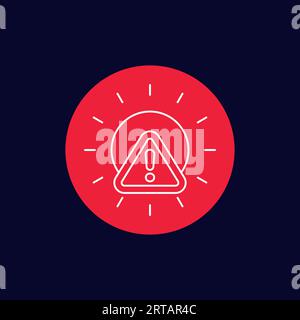 UV radiation warning, linear icon Stock Vector
