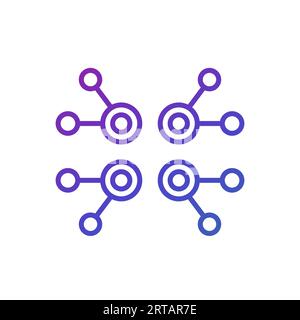 nodes, data structure line icon Stock Vector