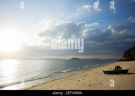 Koh Yao, Thailand; 1st January, 2023: A fisherman preparing his boat to go fishing for squid at night. Stock Photo