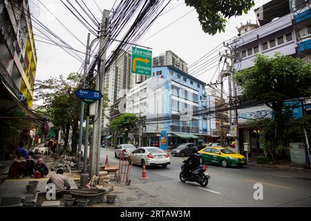 Bangkok, Thailand; 1st January 2023: Streets of the neighborhoods on the outskirts of the city center of Bangkok. Stock Photo