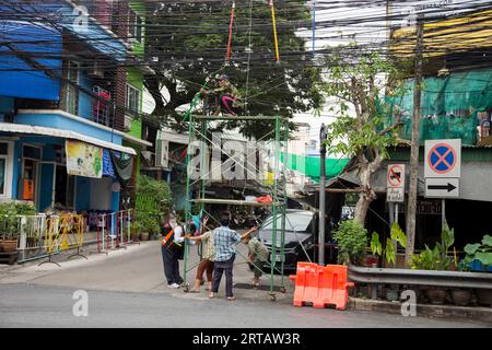 Bangkok, Thailand; 1st January 2023: Streets of the neighborhoods on the outskirts of the city center of Bangkok. Stock Photo