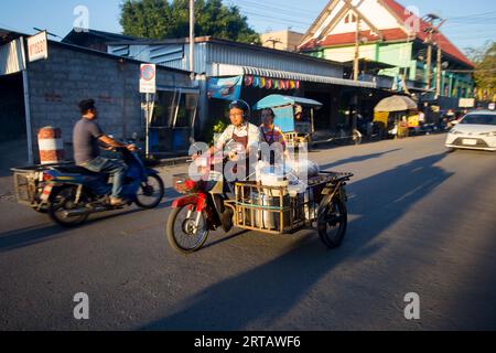 Bangkok, Thailand; 1st January 2023: Person with his mobile street food cart on the streets of Bangkok. Stock Photo