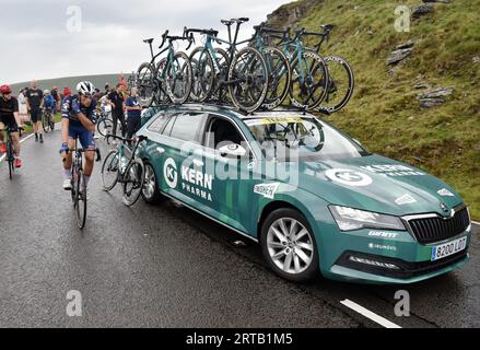 Free pictures The Tour of Britain 2023, stage 8, The race was paused for around 15 minutes on the top of the Bwlch Mountain,  due to an incident near Stock Photo