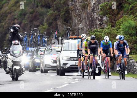 Free pictures The Tour of Britain 2023, stage 8, The race was paused for around 15 minutes on the top of the Bwlch Mountain,  due to an incident near Stock Photo