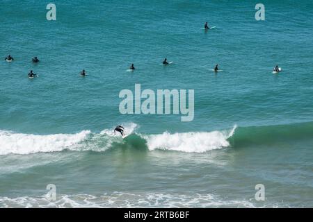 Surfers, Sagres, Portugal, April 2019 Stock Photo