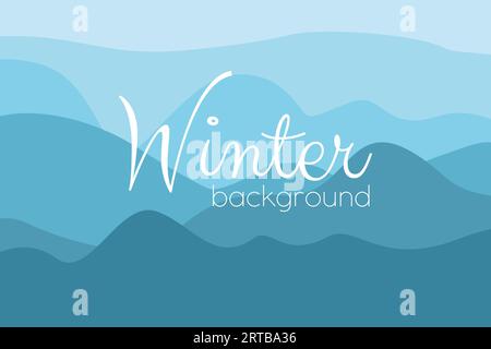 Vector illustration. Winter landscape. Snowy backgrounds. Snowdrifts. Snowfall. Clear blue sky. Blizzard. Snowy weather. Design elements for poster, b Stock Vector