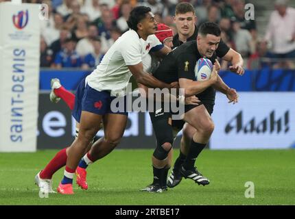 New Zealand's David Havili evades a tackle from Namibia's Tiaan Swanepoel  during the Rugby World Cup 2023, Pool A match at the Stade de Toulouse,  France. Picture date: Friday September 15, 2023