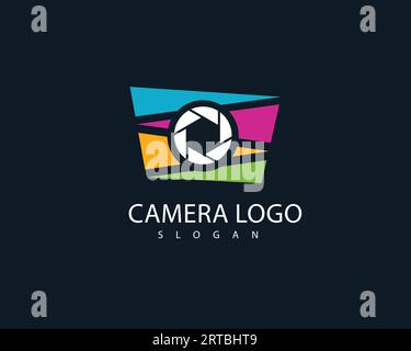 Camera Icon Logo Design Template. Photography Logo Design Vector Illustration. Colorful Camera Lens Logo vector and editable Stock Vector