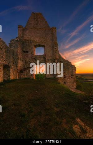 Evening mood at the Homburg castle ruins and the Homburg ruins nature reserve, Lower Franconia, Franconia, Bavaria, Germany Stock Photo