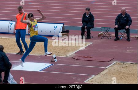 A blind long jumper - London Prepares Series Stock Photo