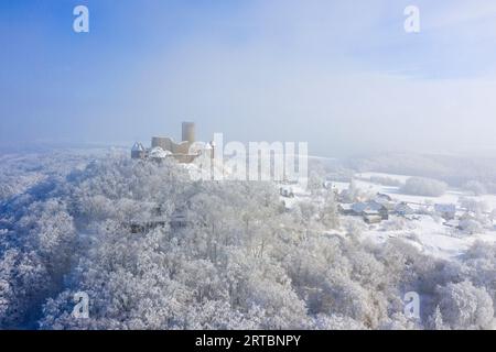 View of the Nurburg above Nurburg, Eifel, Rhineland-Palatinate, Germany Stock Photo