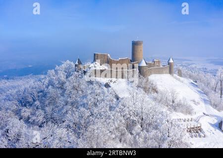 View of the Nurburg above Nurburg, Eifel, Rhineland-Palatinate, Germany Stock Photo