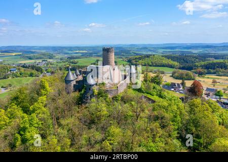 View of the Nurburg above Nurburg, Eifel, Rhineland-Palatinate, Germany Stock Photo