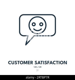 Customer Satisfaction Icon. Feedback, Rating, Review. Editable Stroke. Simple Vector Icon Stock Vector