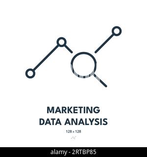 Marketing Data Analysis Icon. Report, Analytics, Statistics. Editable Stroke. Simple Vector Icon Stock Vector