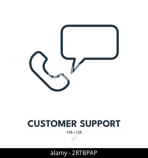 Customer Support Icon. Help, Assistance, Operator. Editable Stroke. Simple Vector Icon Stock Vector