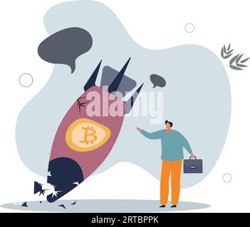 Bitcoin crypto currency price crash icon vector Stock Vector Image ...