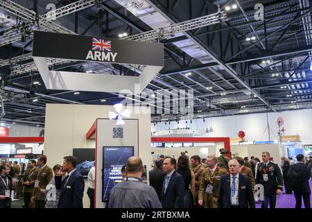 London, United Kingdom. 12th Sep, 2023. Arms manufacturers from all over the globe present their products at the DSEI London 2023 at the ExCeL with an emphasis on air defence and autonomous vehicles. Credit: Uwe Deffner/Alamy Live News Stock Photo