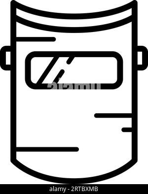 Line icon of welding mask as an editable outline for web design Stock Vector